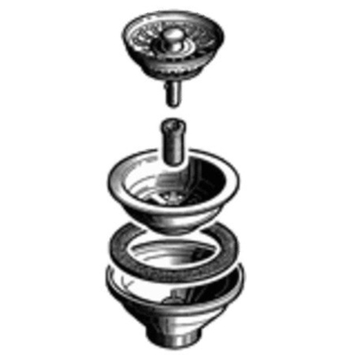 Nemo Skill plug - met rooster - zonder overloop - voor spoeltafel - 1 bak - 3 1/2" - 12