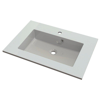 Nemo Spring Don geïntegreerde tablet - 70x50x1.5cm - met 1 verzonken wastafel - kunstmarmer - meubelwastafel - wit