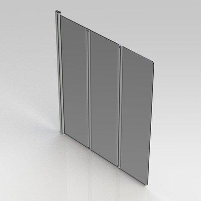 GO by Van Marcke Malia paroi de baignoire 130x140cm réversible 3 volets verre de sécurité clair 5mm profilés chromés avec système de levage