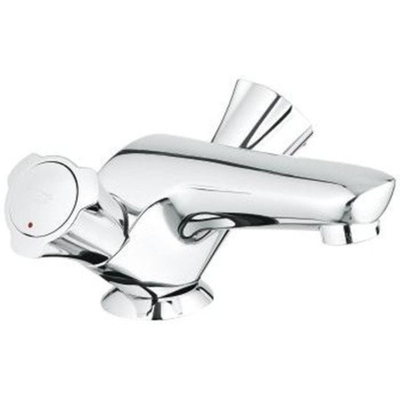 GROHE Costa L wastafelkraan - opbouw - laag - voorsprong 10cm - met trekwaste - chroom