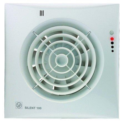 S&P SILENT 100 Ventilateur de douche/WC H15.8xL15.8cm 230V Blanc