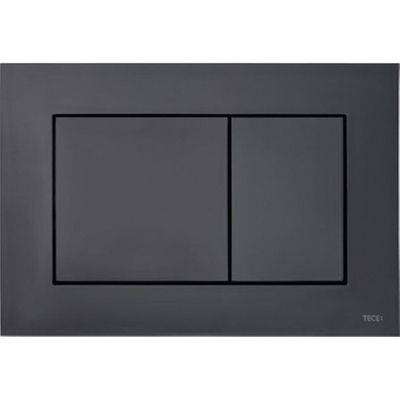 Plaque de commande Tece TeceNow en plastique technique de double chasse, commande avant ou supérieure 220x150x5 mm couleur noir mat