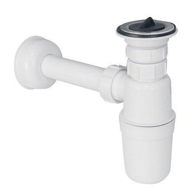 Nemo Go Siphon de bouteille 6/4"x40mm avec tuyau de vidage et rosace avec bonde blanc PP