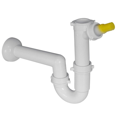 Nemo Skill Siphon pour évier avec 1 vasque raccord avec lave-vaiselle possible 6/4" x 40mm PP blanc