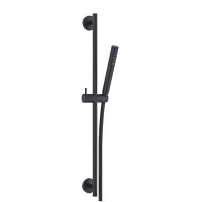 Go By Van Marcke Nero Ensemble barre de douche - 70cm - douchette bâton - 1 jet - anti-calcaire - flexible de douche 150cm - noir mat