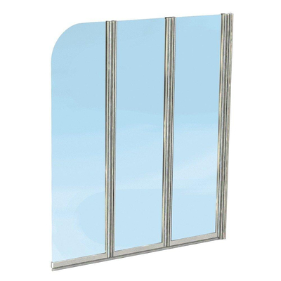 Nemo Start Star pare-baignoire 3 pièces 120x140cm verre de sécurité clair 5 mm profils blancs réversible