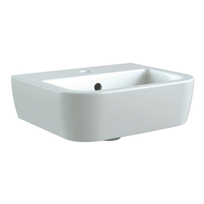 Nemo Spring Sun lave-mains 400 x 325 x165 mm porcelaine rectangulaire trou central pour robinetterie pré-percé avec trop-plein blanc