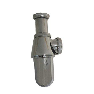 Nemo Skill bekersifon - voor wastafel - zonder afvoerbuis - 5/4" - afvoerplug - 54 - met afwerkplaat - chroom