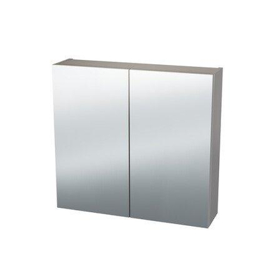 Nemo Spring Nebulo spiegelkast - 60x65x17.8cm - 1 deur - glazen leggers - met stopcontact - zonder schakelaar - enkelzijdige spiegeldeur - Cashmere