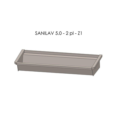 Intersan Sanilav gouttière de lavage 120cm sans conduites sans robinets inox 304