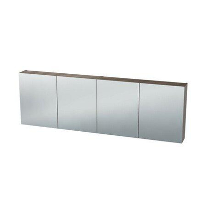 Nemo Spring Nebulo spiegelkast - 200x65x17.8cm - 4 deuren - glazen leggers - met stopcontact - zonder schakelaar - Rila Oak