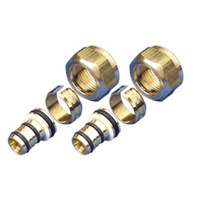Go by Van Marcke Pex Alu raccord de connexion à compression M22mm x PexØ16mm chromé