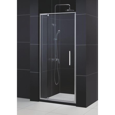 Nemo Pina draaideur - 100x200cm - 6mm Helder - veiligheidsglas - met antikalk links en rechts - Flexi - 860 - profielen: alu gepolierd - chroom