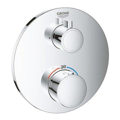 Grohe Grohtherm Inbouwthermostaat - 2 knoppen - zonder omstel - rond - chroom OUTLETSTORE
