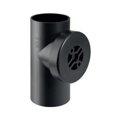 Geberit afvoer PE - fitting - toezichtstuk - 90 graden - met rond deksel - 110