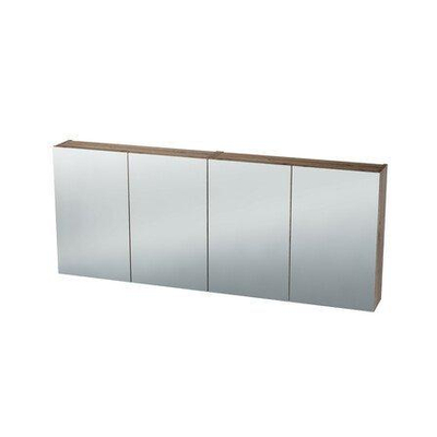 Nemo Spring Nebulo spiegelkast - 160x65x17.8cm - 4 deuren glazen leggers - met stopcontact - Royal Vanille