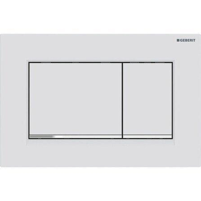 Geberit Sigma20 bedieningsplaat - 2-toets spoeling - rechthoekige knoppen - matwit/easy-to-clean - dualflush - mat wit