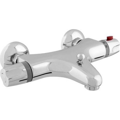 GO by Van Marcke Surf robinet de baignoire thermostatique blocage de sécurité entraxe 15 cm disques céramiques y compris rosaces et raccords en S chrome