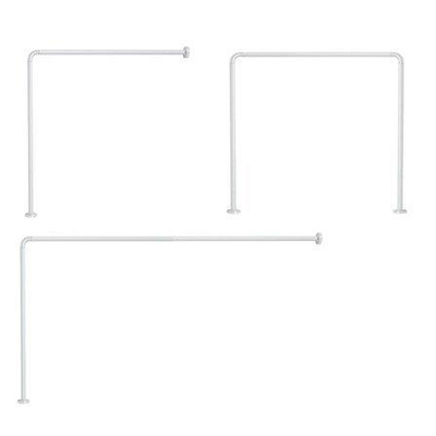 Gedy douchegordijnstang hoekversie D 25 mm aluminium wit afsnijdbaar op maat mogelijke opstellingen 90x90xm 80x170cm of 90x85x90cm
