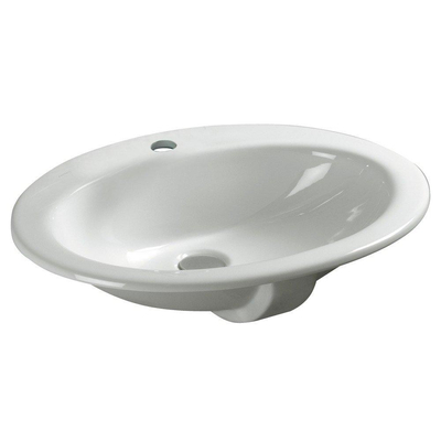 Nemo Start Star inbouwwastafel - 56x46cm - porselein - wit - voorgeboord centraal kraangat