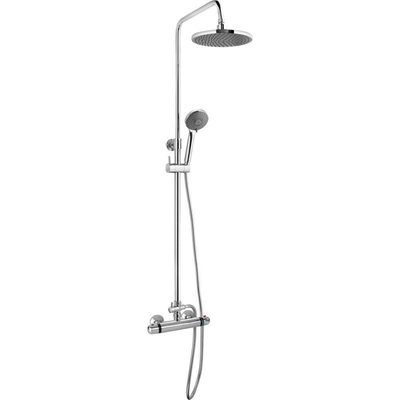 GO by Van Marcke Huron opbouw regendoucheset – thermostatisch – Ø22 cm hoofddouche – handdouche – glijstang – chroom