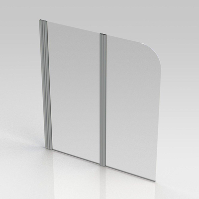Nemo Start Pannello badwand - 120x140cm - 2-delig - inbouwmaat 1200-1210mm - helder - veiligheidsglas 5 - profielen - aluminium - 2delig - gepolijst