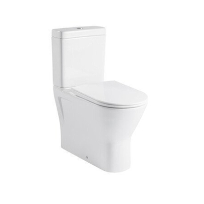 GO by Van Marcke pack xcomfort toilettes debout surélevées 45 cm sans rebord connexion murale h/pk 18 cm avec siège mince softclose blanc