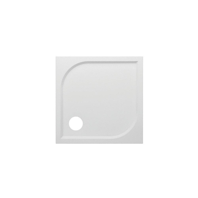 GO by Van Marcke Argon receveur de douche polybéton gelcoat 90x90x3cm carré évacuation D90mm sans jeu de pieds blanc