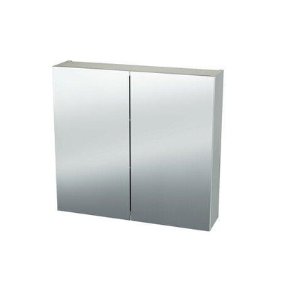 Nemo Spring Nebulo luxe spiegelkast - 60x65x17.8cm - 1 dubbelzijdige spiegeldeur - glazen leggers - met stopcontact - zonder schakelaar - White Standard