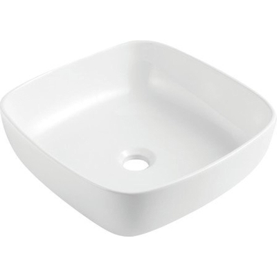 GO by Van Marcke Anubis lavabo à poser carré porcelaine blanc 400 x 400 x 140 mm