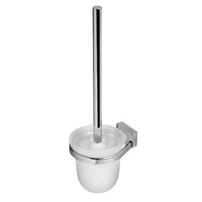 Brosse de toilette Geesa Hotel avec support Chrome (tête de brosse blanche)