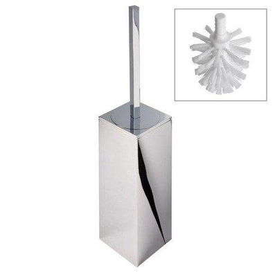 Geesa Modern Art Brosse de WC avec support Chrome (tête de brosse blanche)