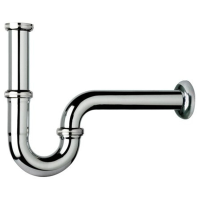 Nemo Skill siphon tubulaire pour lavabo avec tube de vidange 54 x D 32 mm sans bonde rosace de finition chromée