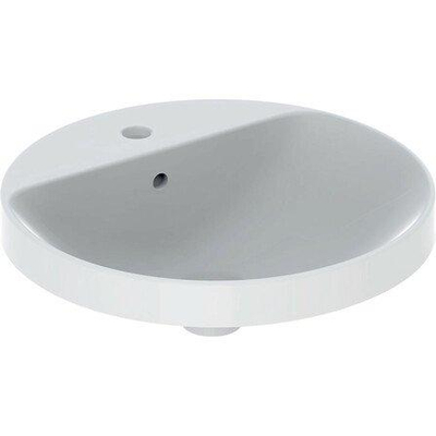 Geberit VARIFORM wastafel - met kraanbank - met kraanopening - rond D - 48cm - kraanopening gecen - wit