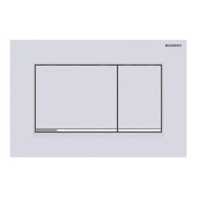 Geberit Sigma20 bedieningsplaat - 2-toets spoeling - rechthoekige knoppen - matwit/easy-to-clean - dualflush - mat wit