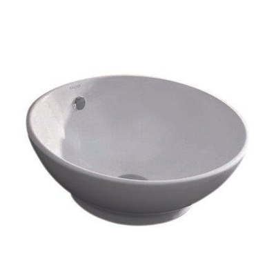 Nemo Spring Pilar wastafel - 41x17.4cm - opbouw - porselein - rond - wit - zonder kraangat - met overloop