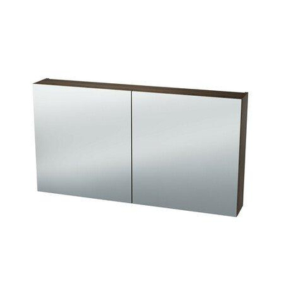 Nemo Spring Nebulo spiegelkast - 120x65x17.8cm - 2 deuren - glazen leggers - met stopcontact - zonder schakelaar - Carini Walnut Natur