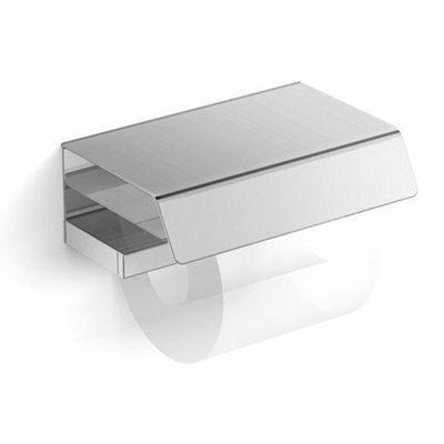 Nemo Spring Vigor porte-papier avec couvercle montage mural 170 x 60 x 110 mm laiton acier inoxydable nickel brossé