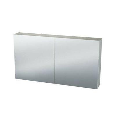 Nemo Spring Nebulo spiegelkast - 120x65x17.8cm - 2 deuren - glazen leggers - met stopcontact - zonder schakelaar - White Standard