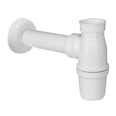 Nemo Skill siphon 64 x 40 mm avec tuyau d'évacuation et rosace sans bonde blanc PP