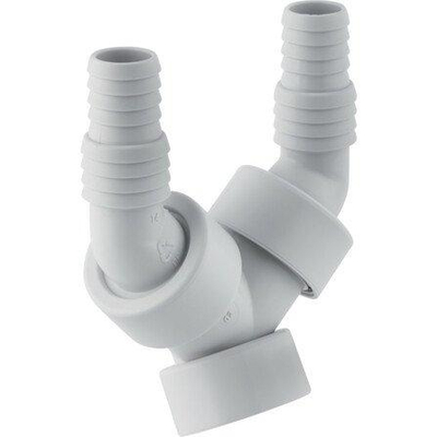 Geberit dubbel aansluitstuk - voor vaat- en wasmachines - 4/4" - 83mm - kunststof - alpien wit