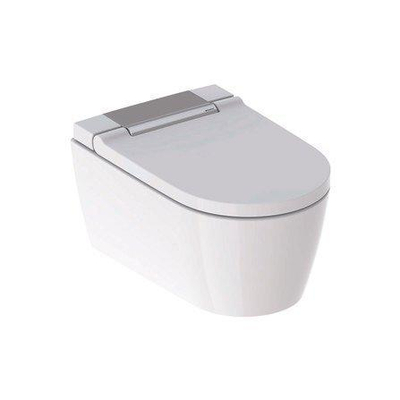 Geberit AquaClean Sela Douche Wc - 37.5x56.5cm - softclose - keratect - chroom afdekplaat - alpine - glans wit