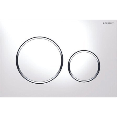 Geberit Sigma20 bedieningplaat - 2-toets spoeling - frontbediening - 24.6x16.4cm - set van 2 - glans wit