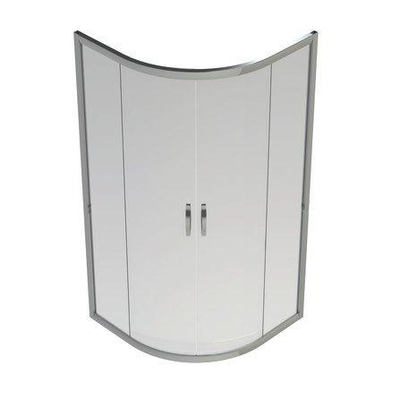 GO par Van Marcke Belo quart de rond accès d'angle avec portes mortier jointuresantes 90x90x190cm 6mm verre easy clean profils en aluminium chromé réglable 865890mm