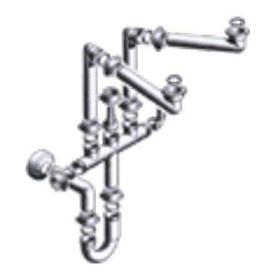 Nemo Skill siphon pour évier avec 2 bacs gain de place raccordement avec lave-vaisselle possible 64 x 40 mm PP gris