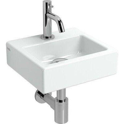 Clou InBe ensemble lavabo lave-mains 29x27cm n°1 incluant robinet central bonde et siphon céramique Blanc