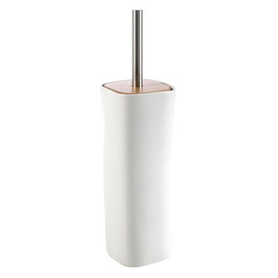 Nemo Stock Natural Pura toiletborstelgarnituur - 38x10x10cm - vrijstaand - materiaal porselein/hout - porseleinhout - Collection - wit