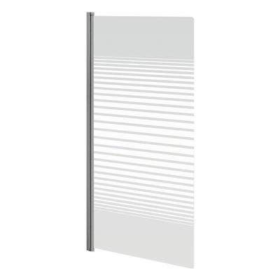 GO by Van Marcke Ammos paroi de baignoire 750x1300mm 1 partie 4mm réversible décor verre de sécurité profils aluminium anodisé