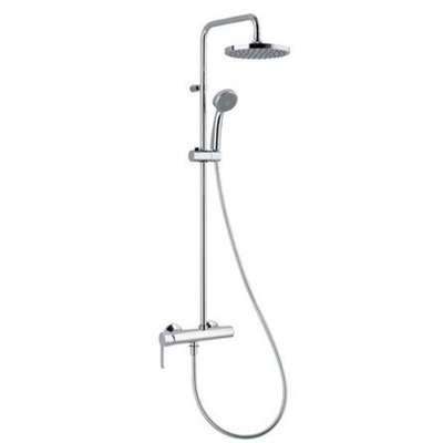 Nemo Start Erba système de douche chrome avec disques en céramique économie d'énergie mitigeur monocommande avec poignée Eco avec ensemble de douche anticalcaire corps froid bouton ECO 12lmin ACS Belgaqua