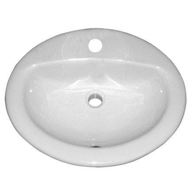 Go by Van Marcke Isicentro lavabo encastrable 51x44,5 cm porcelaine blanche avec trou de robinet avec trop-plein